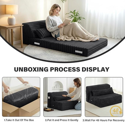 Tiita Folding Sofa Bed Twin Size, Convertible Sleeper Chair Mattress - Image 7