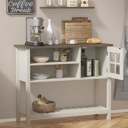 ChooChoo Farmhouse Coffee Bar Cabinet, Buffet Cabinet - Image 3
