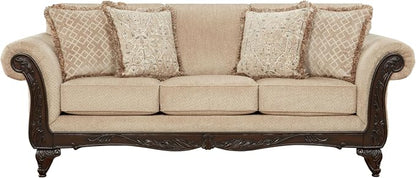Hernen Carved Wood Frame Sofa - Image 8