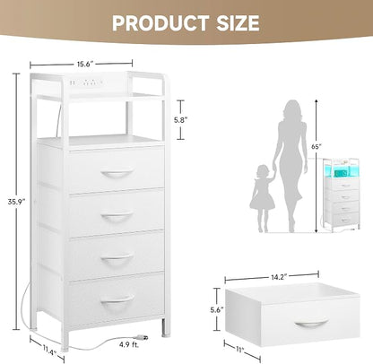 Lazzanto Night Stand Bedside Charger Bedroom - Image 3