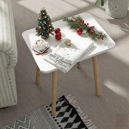 FORAOFUR White End Tables Set of 2, Small Side Tables Accent Tables Living Room - Image 2