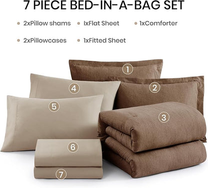 Monbix Oversized Queen Comforter Set, Bed in a Bag 7 Pieces - Image 7