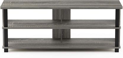 Furinno Sully 3-Tier Stand for TV Up to 48 Inch, French Oak Grey/Black - Image 4