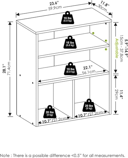 Furinno PASIR Book Shelf, 3-Tier Display Bookshelf - Image 3