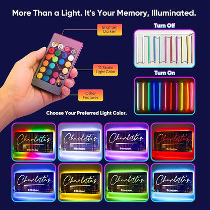 VEELU Personalized Photo Mirror Light Custom Couple Name Neon Signs LED Forever - Image 5