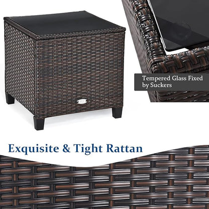 Tangkula 3 Pieces Patio Furniture Set, PE Rattan Wicker 3 Pcs Outdoor Sofa Set - Image 5
