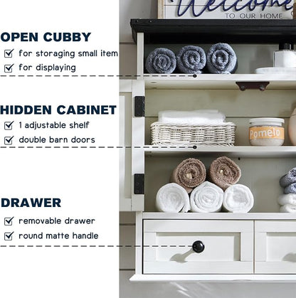ACCOHOHO Bathroom Wall Cabinet, Farmhouse 24" Wide Medicine Cabinet - Image 3