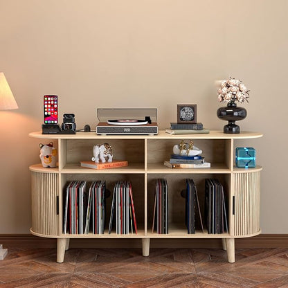 LUVIOHOME Large Round Record Player Stand by LUVIOHOME