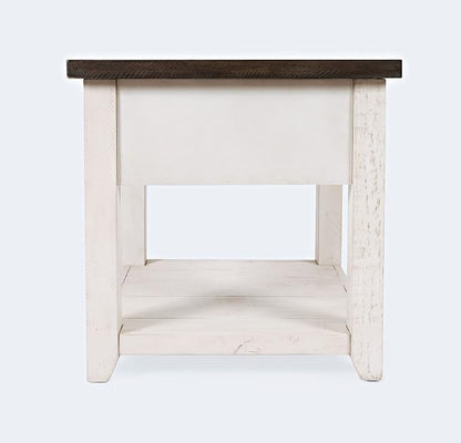 Jofran Madison County Harris End Table, Vintage White - Image 5