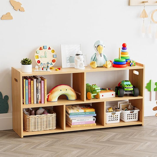 SpaceAid 5-Compartment Bookshelf, Montessori Bookcase by SpaceAid