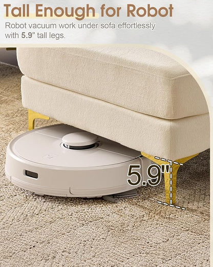 Karl home 99.6" Sectional Sofa, U-Shaped Chenille Upholstered Couch - Image 4