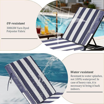 72x21x4in Lounge Cushions for Outdoor Furniture, Outdoor Lounge Chair Cushions - Image 5
