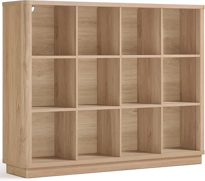 Joaxswe 12 Cube Storage Organizer, Wood Floor Standing 3-Tier Cubby Bookcase by Joaxswe