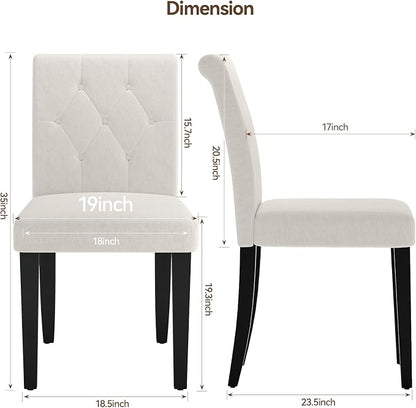Welzona Upholstered Dining Chairs Set of 4, 19 Inches Wide Button Tufted - Image 2
