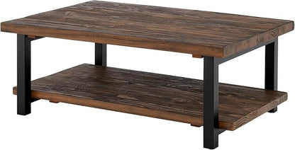 Alaterre Furniture Pomona Living Room 48 Inch Rectangular Solid Wood Coffee - Image 8