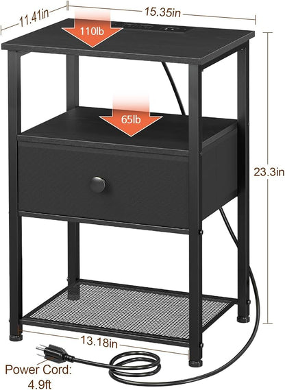 LOAKEKEL Night Stand Set 2, Nightstand - Image 3