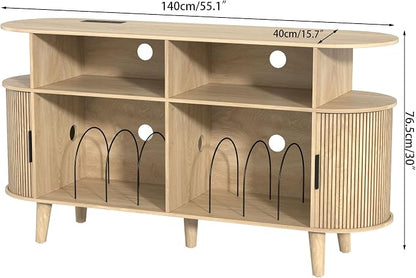 LUVIOHOME Large Round Record Player Stand - Image 7