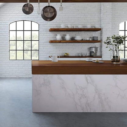 practicalWs Marble Wallpaper Granite White and Gray Wall Paper Roll 35.4" x - Image 2
