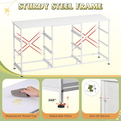 WLIVE 54''W Dresser for Bedroom, 65 inch TV, Wide Chest of Drawers - Image 7