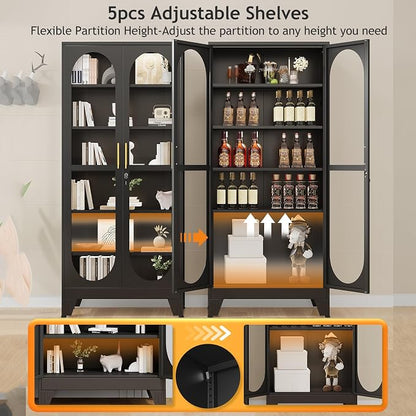 PAOFIN 75" H Locking Display Cabinet - Image 4