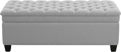 WUTUTUEE 51" Fabric Storage Ottoman Bench, Upholstered Rectangle End of Bed by WUTUTUEE