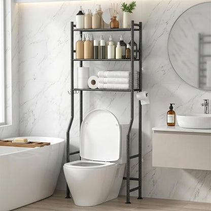 GloTika 3-Tier Over Toilet Storage - 150lb Total Capacity Metal Bathroom by QualityHomewareTimlessComfort