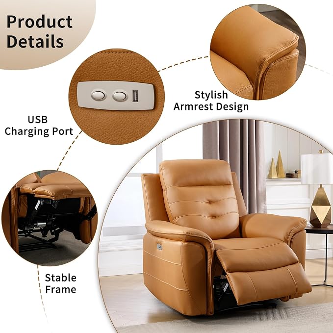 ANJ Oversized Power Reclining Loveseat Sofa Set of 2 - Image 4