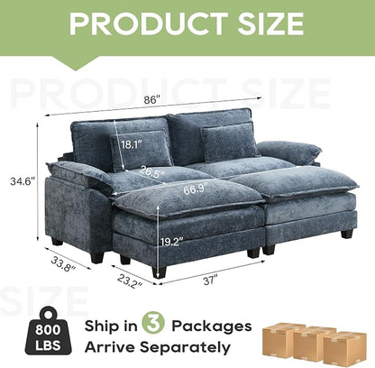 Oprisen 86" Modular Sectional Sofa, Comfy Cloud Couch Sectional Sofa - Image 2