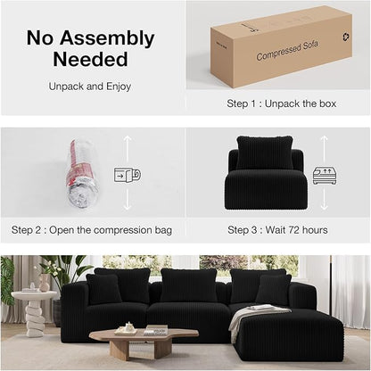 Novilla Modular Sectional Sofa, Modern Cloud Sectional Couch - Image 4