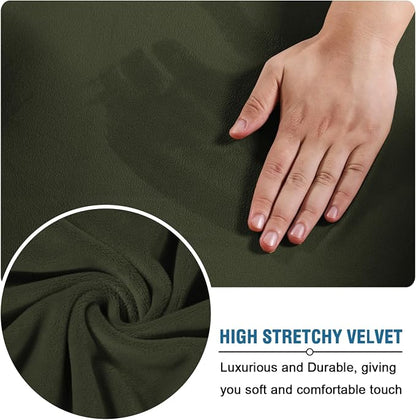 H.VERSAILTEX Modern Velvet Plush 4 Piece High Stretch Sofa Slipcover Furniture - Image 5