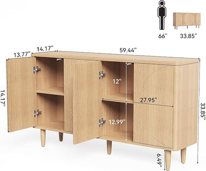 LITTLE TREE 59-Inch Buffet Cabinet Sideboard - Image 3