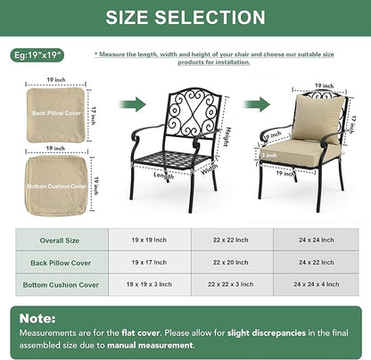 Summsun Outdoor Chair Cushions 19 x 19 Inch, Faux Linen Patio Furniture Cushions - Image 7