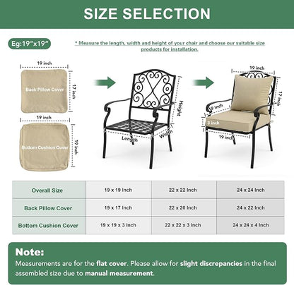 Summsun Outdoor Chair Cushions Set of 2, Faux Linen Patio Furniture Cushions - Image 8