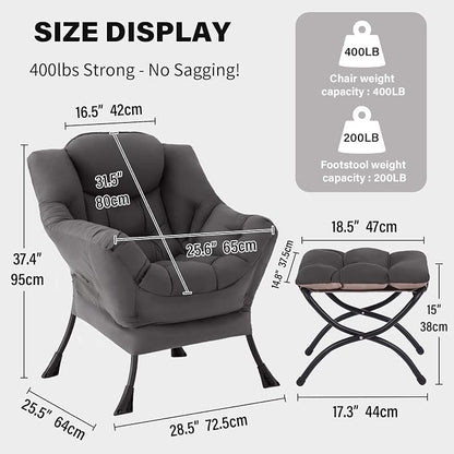 Tiita Lazy Chair, Comfy Leisure Sofa Reading Chair - Image 3