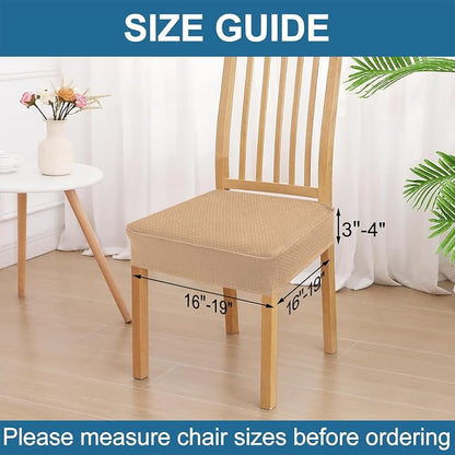 Smiry Waterproof Seat Covers for Dining Room Chairs Set of 2, Stretch Jacquard - Image 2