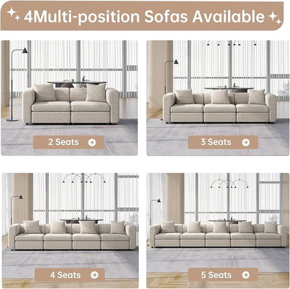 Guyii Modern 108.66" Long Oversized 3-Seat Velvet Convertible Sectional Sofa - Image 6