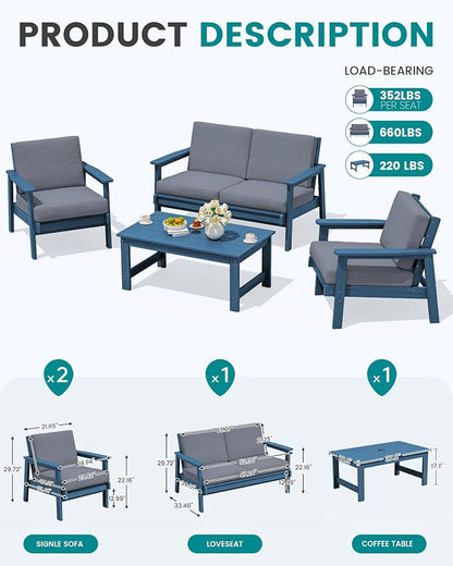 SERWALL HDPE Patio Furniture Set - Image 5