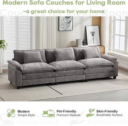 Oprisen 120" Modular Sectional Sofa, Comfy Cloud Couch Sectional Sofa, Chenille - Image 7