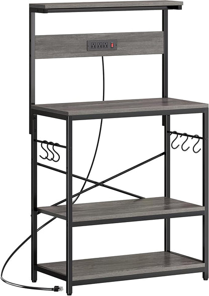 SUPERJARE Bakers Rack with Power Outlets, Microwave Stand, 31.5 X 16.5 Inch by SUPERJARE