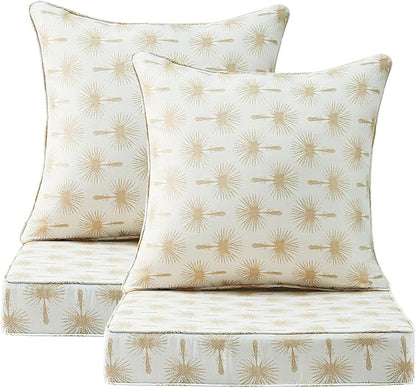 Outdoor Deep Seat & Back Cushion Set, 24 x 24 Inch Water Repellent and Fade by Supflourishia