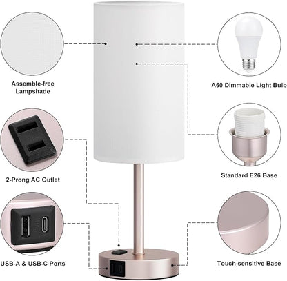 Fenmzee Antique White Bedside Table Lamp - Image 6