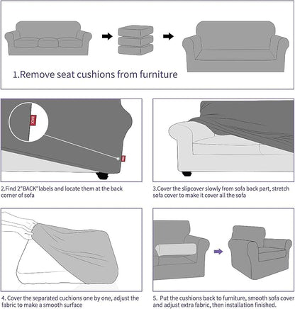ZNSAYOTX 4 Piece Oversized Sofa Covers - Image 7