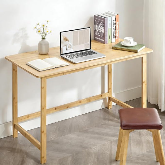 Nnewvante 47 Inch Computer Desk, Bamboo Writing Desk, Modern Simple Work Desk by Nnewvante
