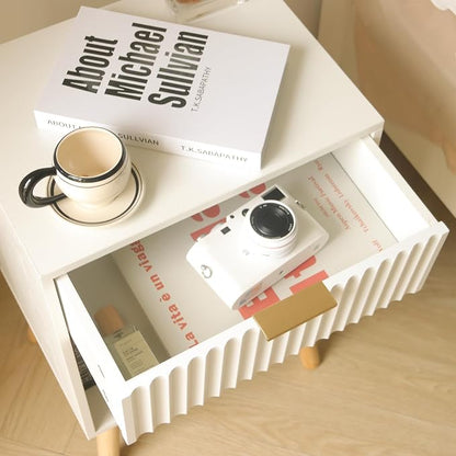 Fultyle White Nightstand, Modern Bedside Table - Image 7