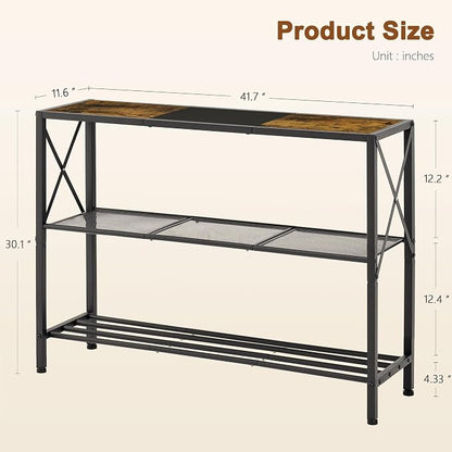 Hoctieon Industrial Console Table, 3 Tier Entryway Table, Hallway Table - Image 2