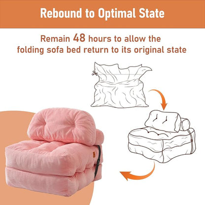 Folding Sofa Bed, Convertible Sleeper Chair - Image 9