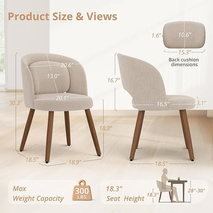 LUE BONA Dining Chairs Set of 4, Modern Upholstered Kitchen Chairs - Image 2