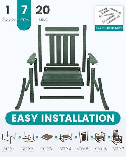 SEWALL HDPE Rocking Chair, Oversized Outdoor Rocking Chair - Image 7