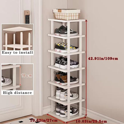 SAN HE 7-Tier Modern Bamboo Shoe Rack - Image 2