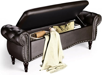 ZZW Storage Ottoman Bench, Tufted Bed Benches by zzw